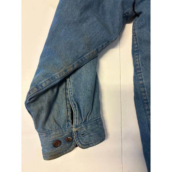 Vintage Roundtree and Yorke outdoors denim fleece jacket size large - Picture 4 of 8